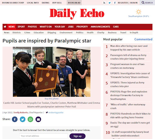 Daily Echo - Pupils are inspired by Paralympic star